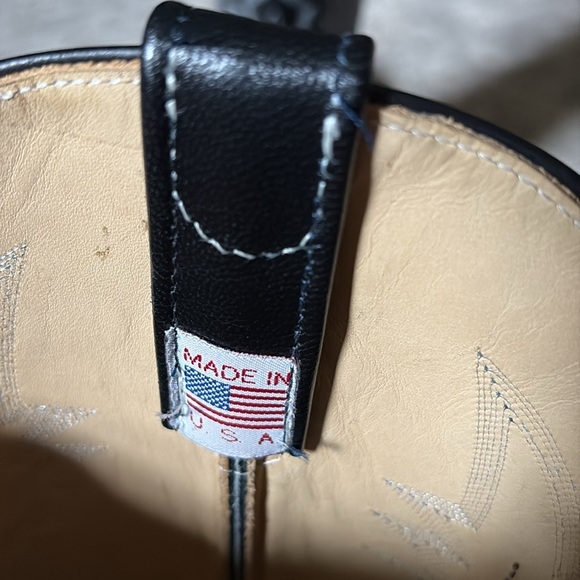 Teskey’s Black Western Embroidered mens cowboy Boots size 11.5 - made in USA - Picture 10 of 12